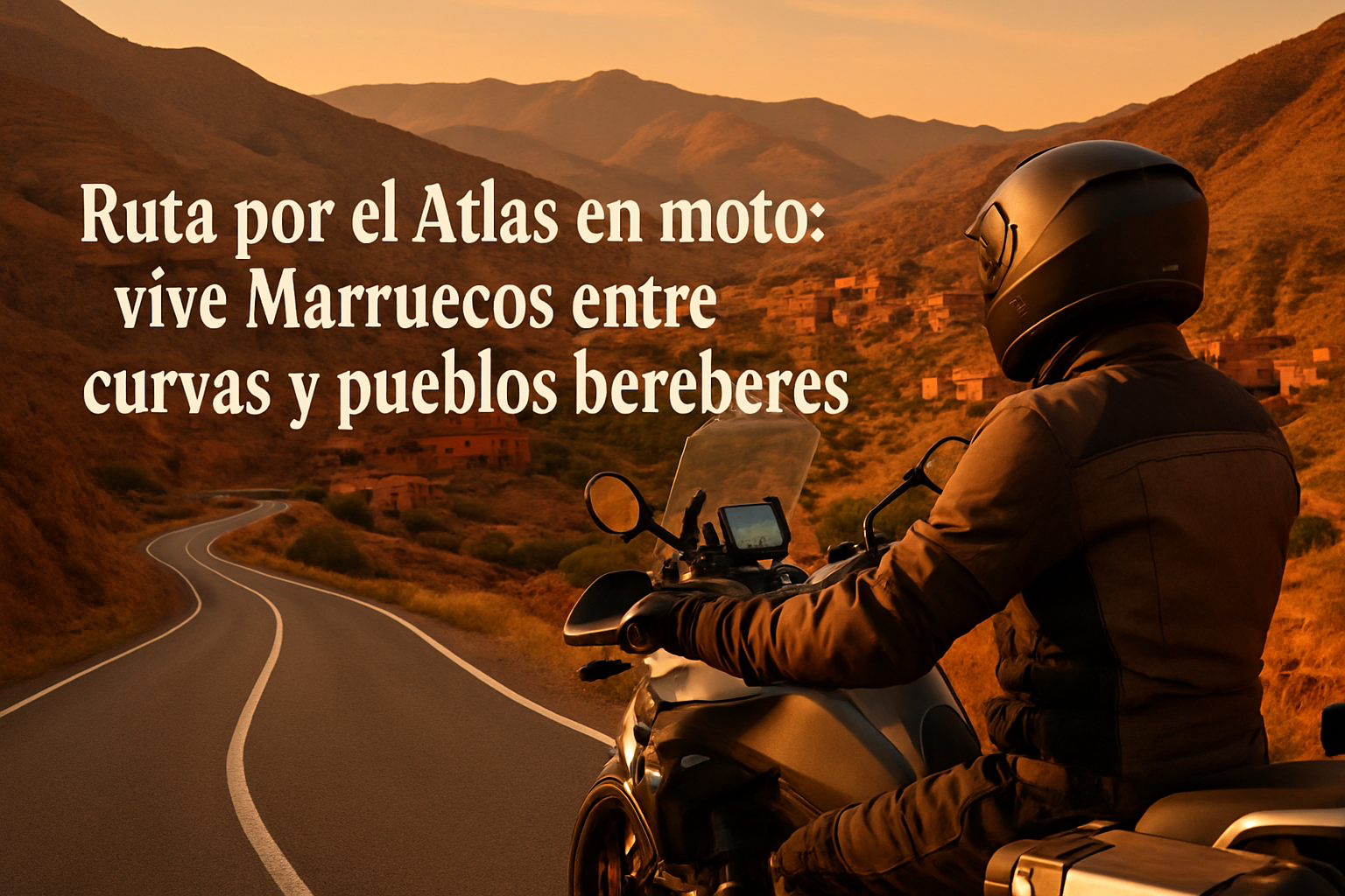 Ruta Atlas Marruecos moto atravesando montañas, curvas y pueblos bereberes con equipamiento trail