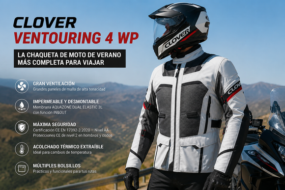 Chaquetas de moto de verano: la Clover Ventouring 4 WP que más recomiendan los motoristas viajeros