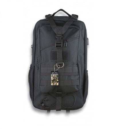 Mochila Táctica MOTO TRAIL Negra Conector USB Bolsa ALBAINOX 