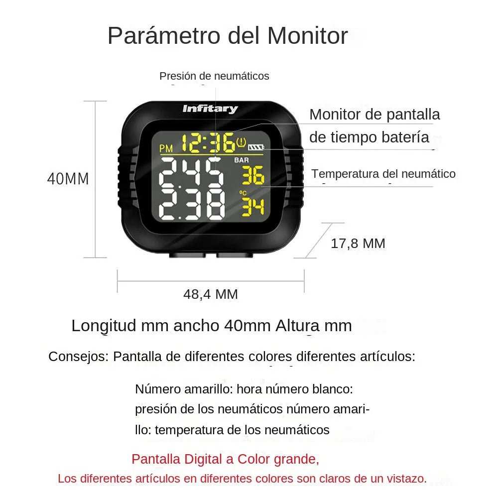 Infitary Sensor de Presión Neumáticos moto - AVENTURATRAIL
